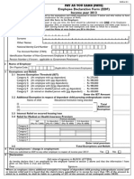 Pay As You Earn (Paye) Employee Declaration Form (EDF) Income Year 2013