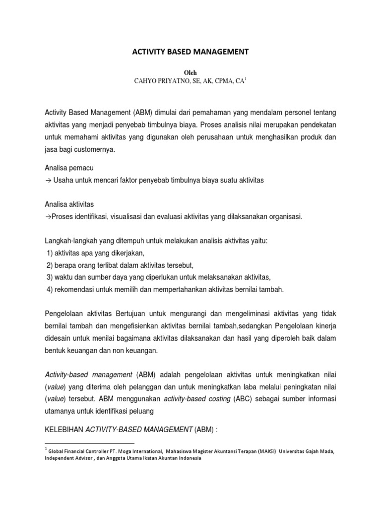 Activity Based Management Share