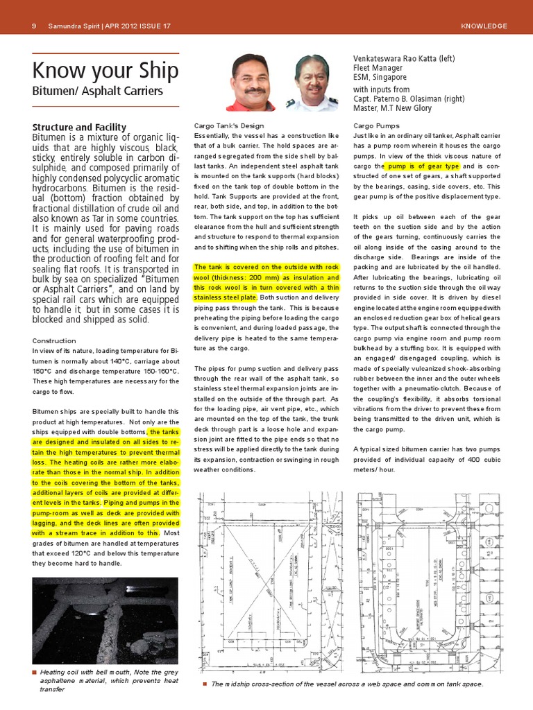 Know Your Ship: Bitumen/ Asphalt Carriers | PDF | Asphalt | Boiler