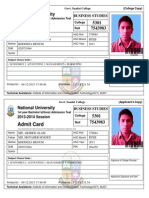 Admit Card: National University