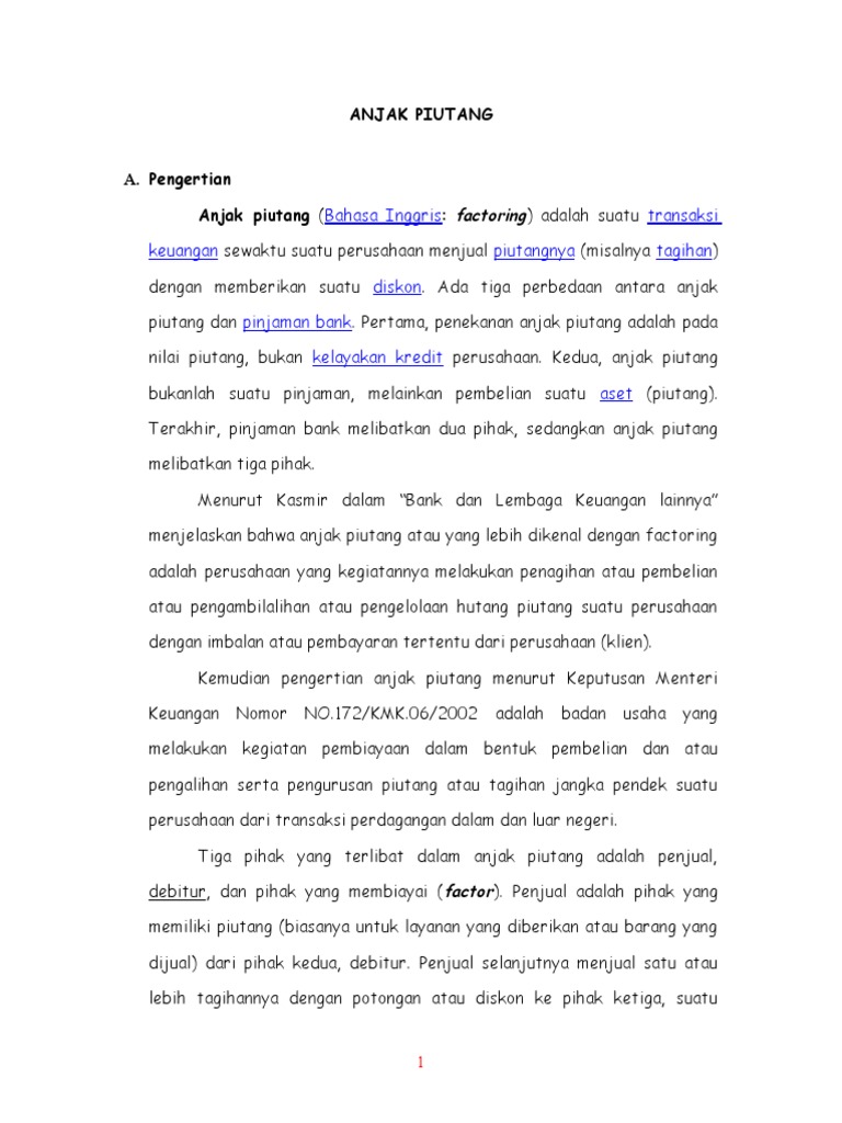 Bahasa Inggris Transaksi Keuangan Piutangnya Tagihan Diskon Pinjaman Bank Kelayakan Kredit Aset