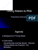 Timing Attacks To RSA: Presented by Zhanxiang