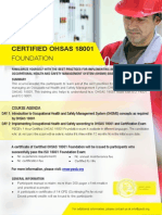 Certified OHSAS 18001 Foundation - One Page Brochure