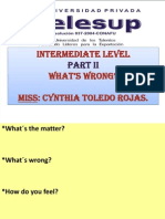 Intermediate Level What's Wrong? Miss: Cynthia Toledo Rojas