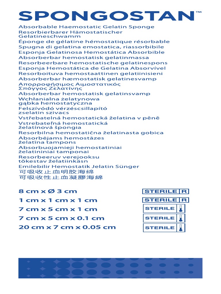 Spongostan IFU PDF Medical Specialties Medicine