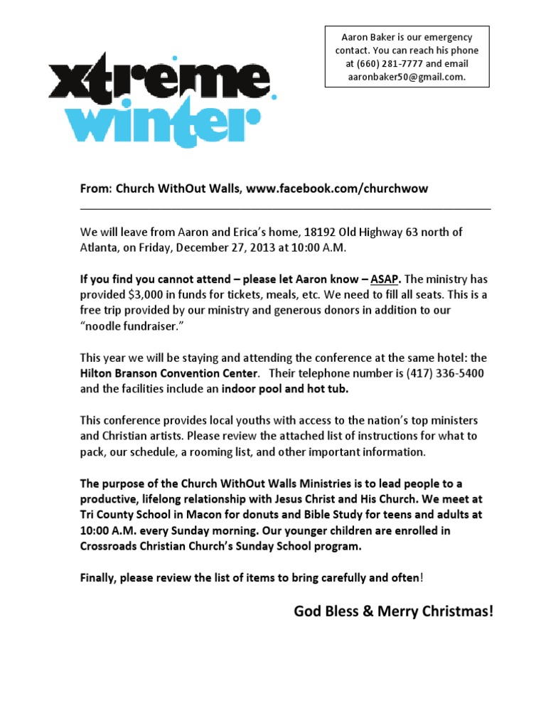 2013 Xtreme Winter Conference Letter To Participants PDF Nature