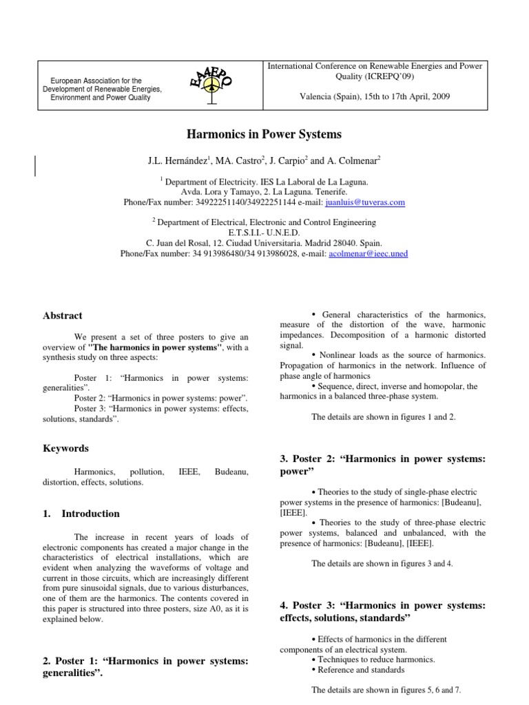 Harmonics in Power Systems Overview | PDF | Electric Power System ...