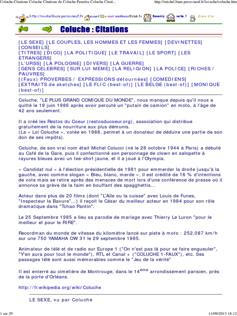 Coluche Citations Des Sports