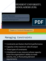 Constraint Management For Operational Management
