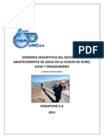 MEMORIA DESCRIPTIVA DEL SISTEMA DE ABASTECIMIENTO DE AGUA EN LA CIUDAD DE PUNO[1].pdf