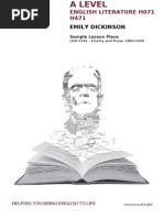 74117 Unit f661 Emily Dickinson Lesson Plan Sample