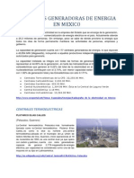 Centrales Generadoras de Energia en Mexico