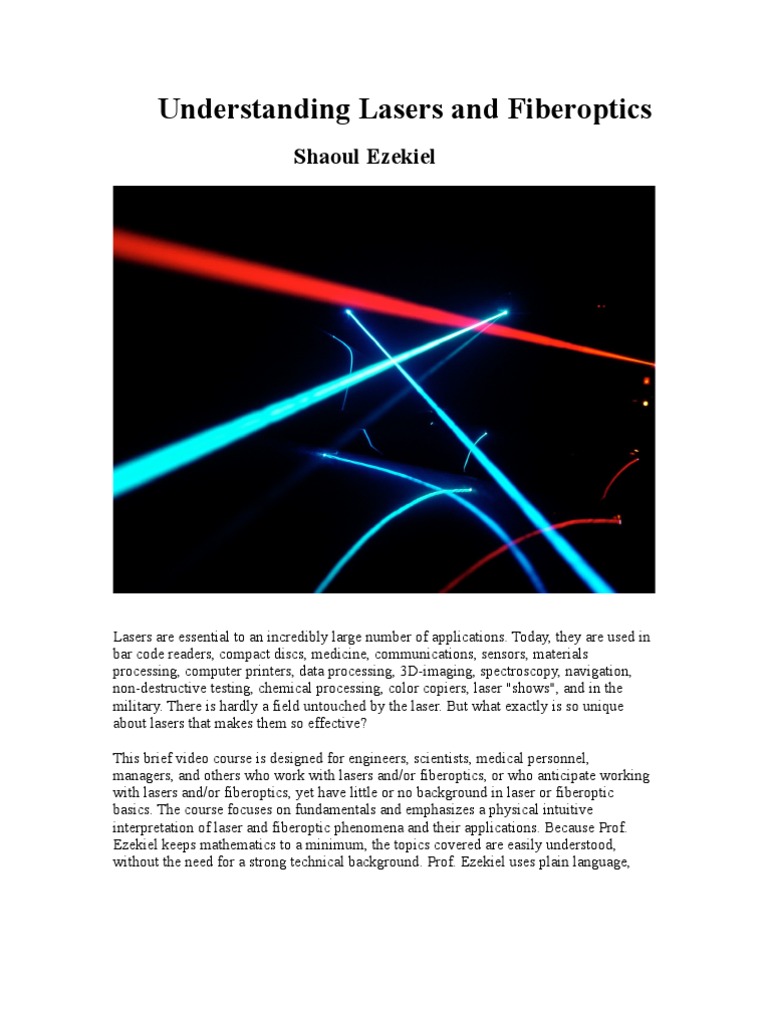 MIT OCW Understanding Lasers and Fiber Optics PDF Laser Optical Fiber