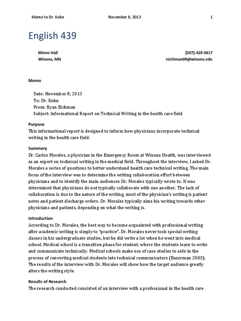 Technical Writing in Healthcare: Insights | PDF | Physician | Medical ...