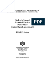 Student's Manual (Physic 2009 Experiment)