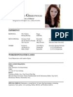 Acting Resume - Kayleigh Greenwood