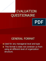 Job Evaluation Questionaries