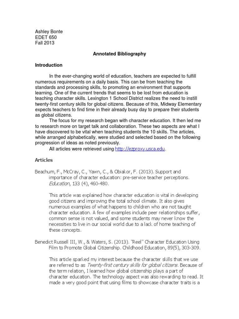 Annotated bibliography on motivation picture