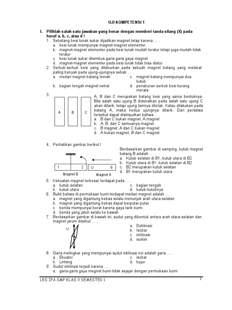 Latihan Soal Kemagnetan Dan Magnet Listrik Doc