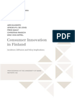 Consumer Innovation in Finland - Incidence, Diffusion and Policy Implications - Kuusisto, de Jong, Von Hippel, Gault, Raasch