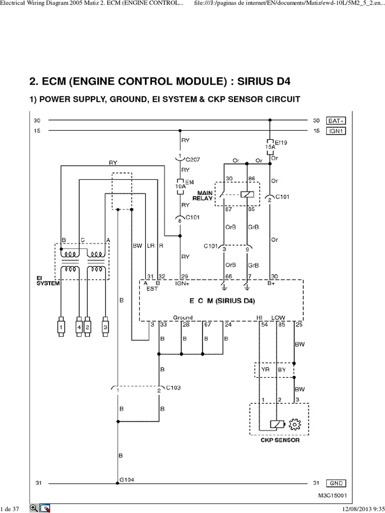 Daewoo matiz electrical system u wiring diagram