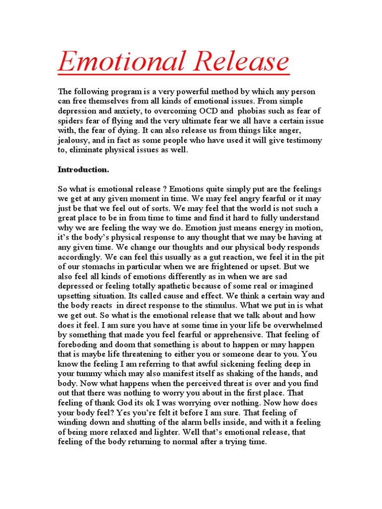 Guardian Emotional Release Method PDF Psychological Trauma Emotions