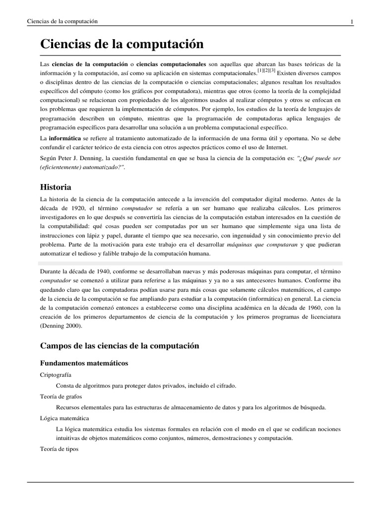 Ciencias de La Computación | PDF