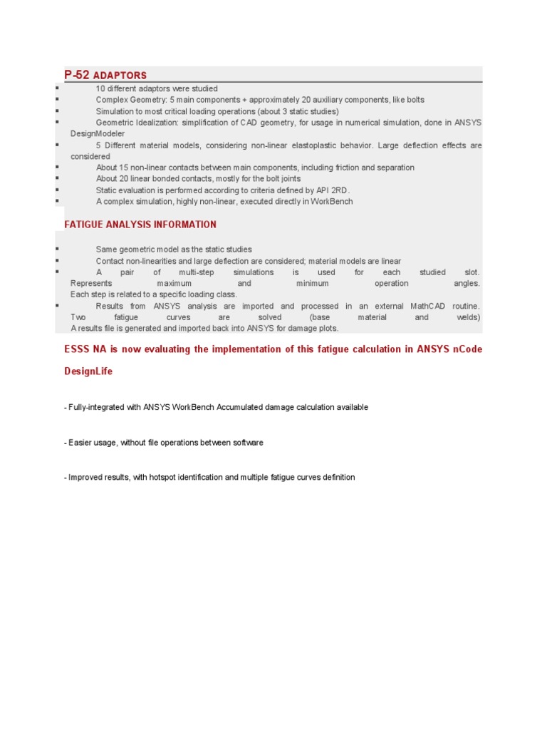 Adaptors: Fatigue Analysis Information | PDF | Science & Mathematics