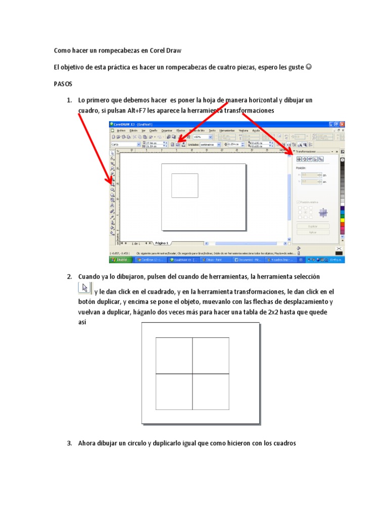 rompecabezas en corel draw