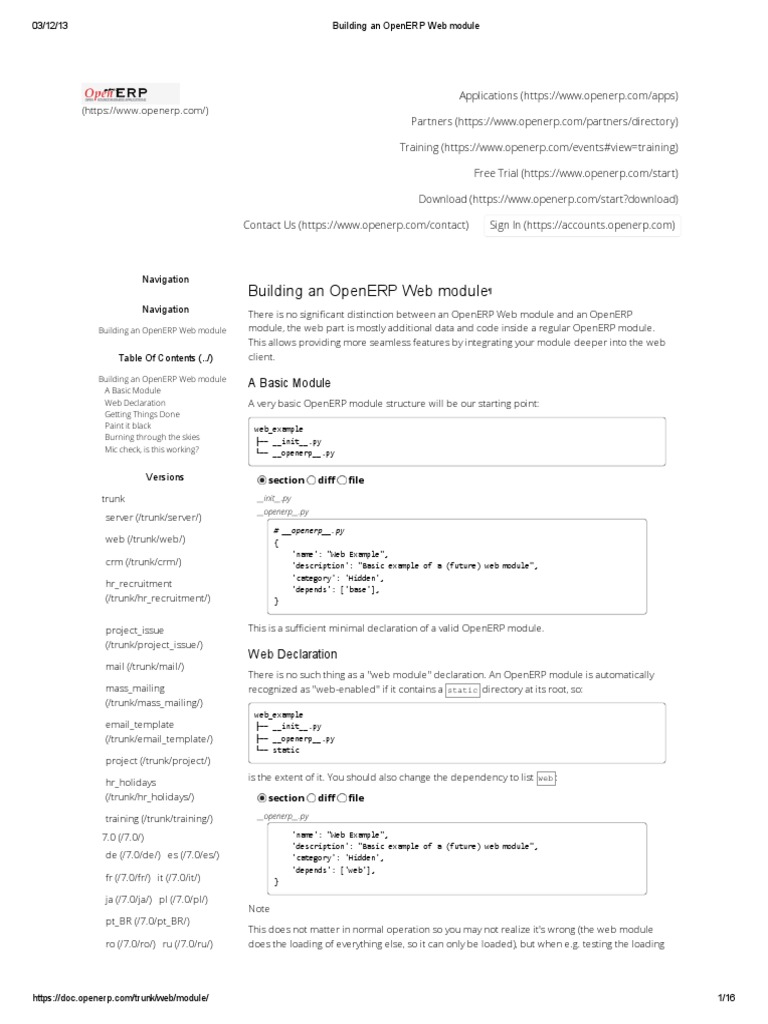Building An OpenERP Web Module | PDF | Java Script | Cascading Style Sheets