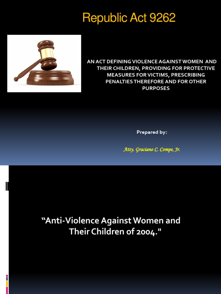 RA 9262 Powepoint FINAL 12jan13 PDF Victimology Restraining Order