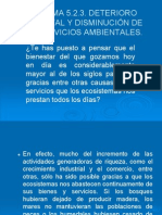 Deterioro Ambiental y Disminución de Los Servicios Ambientales