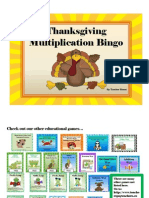 Thanksgiving Multiplication Bingo