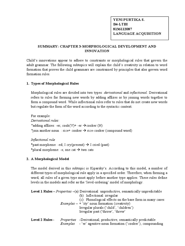 Child Morphological Development Insights | PDF | Morphology ...