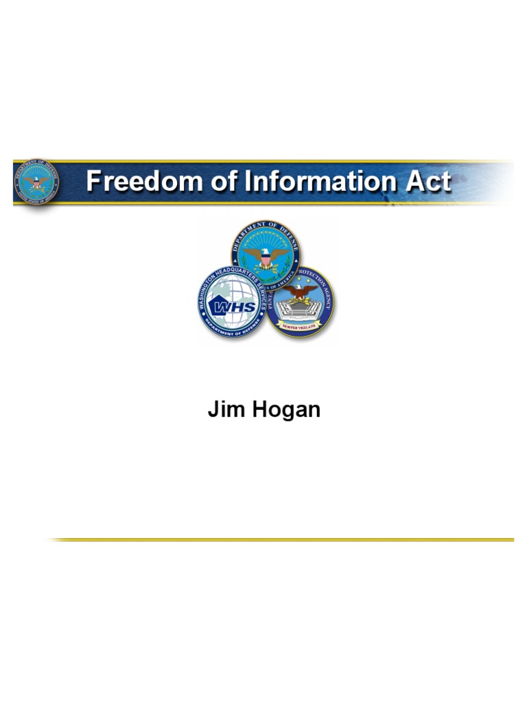 Department of Defense FOIA Training PowerPoint Freedom Of Information