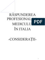 Raspunderea Profesionala A Medicului in Italia - Tatiana Tudurache