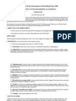 Ministry of Environment & Forests: Bio-Medical Waste (Management and Handling) Rules, 1998