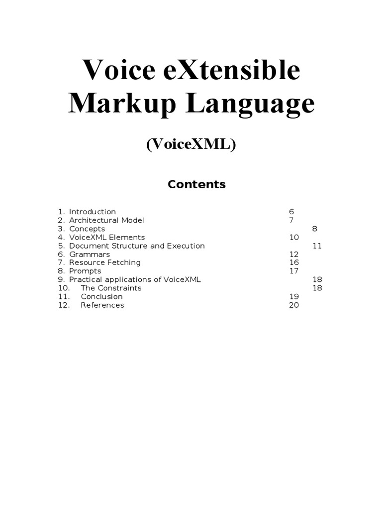 VoiceXML: A Comprehensive Overview | PDF | Web Server | Internet & Web