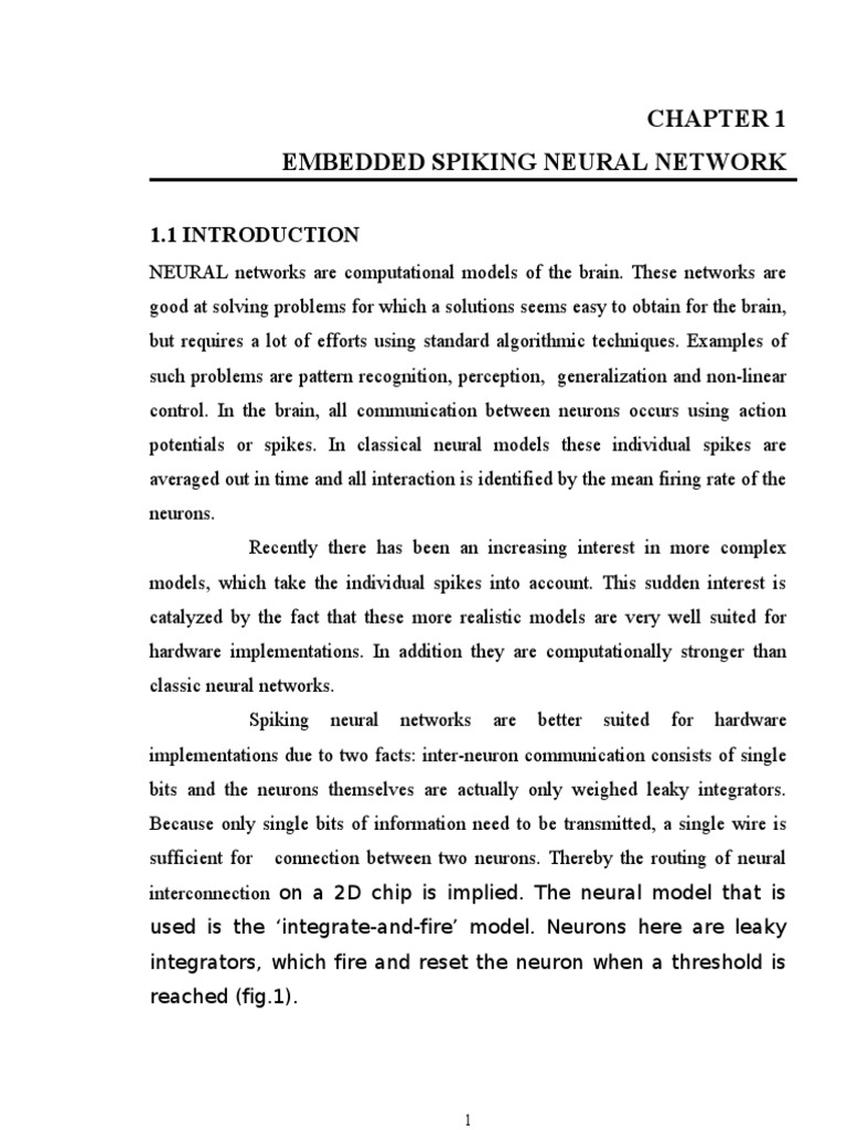 Embedded Spiking Neural Network | PDF
