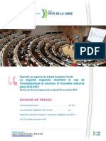 Dossier de Presse Conseil Régional PDLL: Orientations Budgetaires 2014 & Nouvelles Mesures