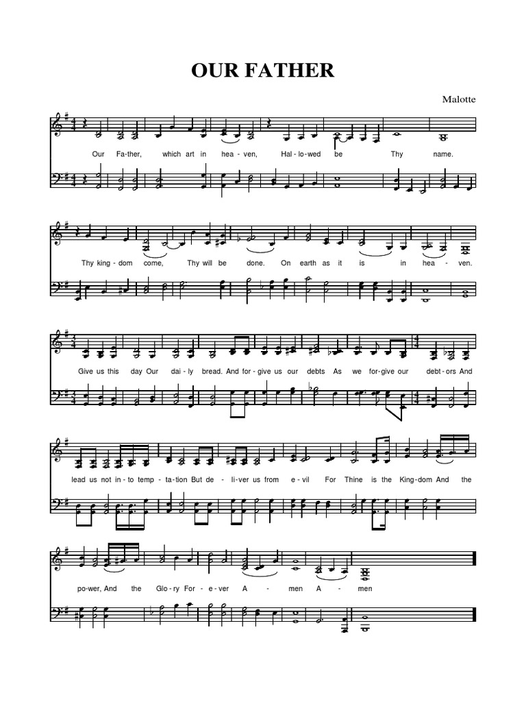 Our Father: Malotte Sheet Music | PDF | Foreign Language Studies