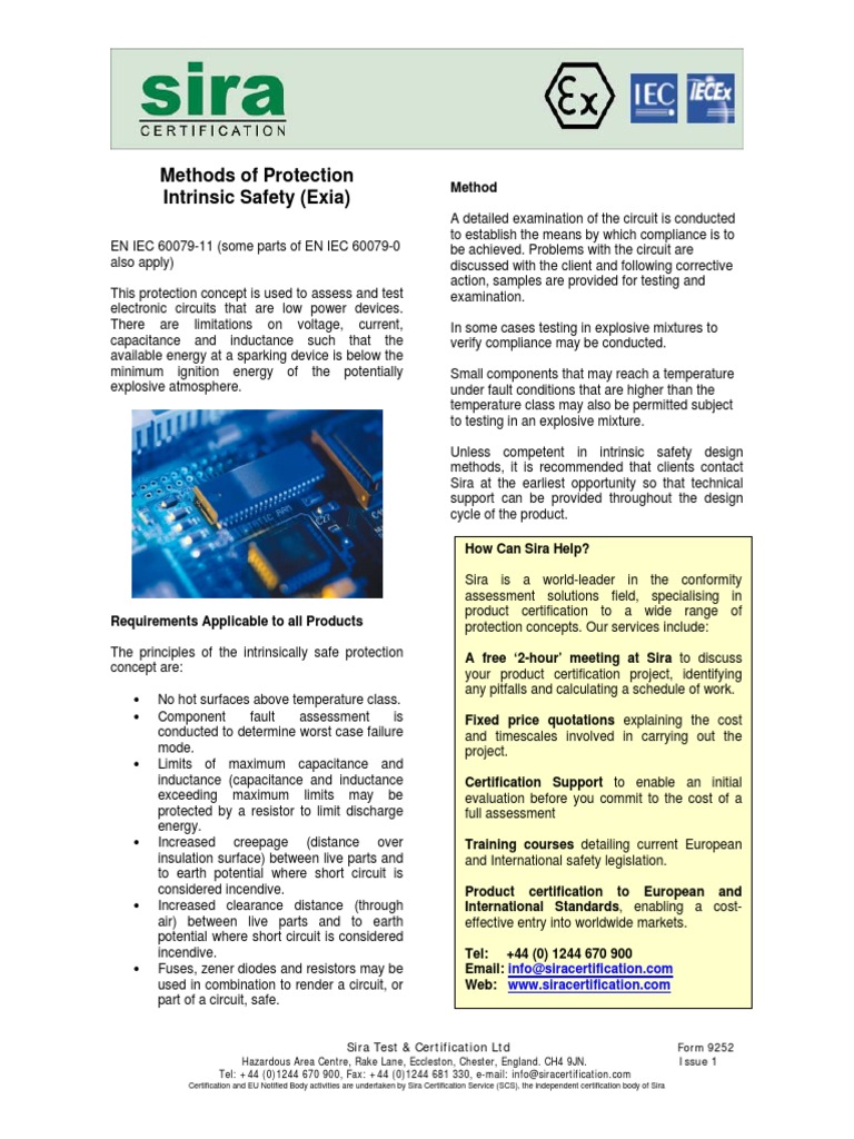 Exia Intrinsic Safety Certification Guide | PDF | Electronics | Engineering