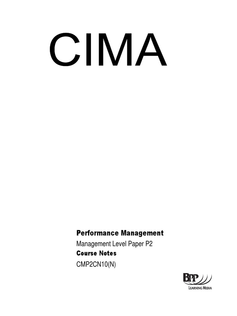 Cima P2 Notes: Activity Based Management – AFML