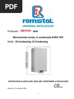 EURA TOP Condensing Instalare Reglare Intretinere Exploatare