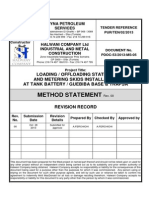 Method Statement: Loading / Offloading Stations and Metering Skids Installation at Tank Battery / Guebiba Base & Trapsa