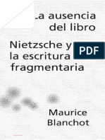 Blanchot, Maurice - La Ausencia Del Libro Nietsche y La Escritura Fragmentaria