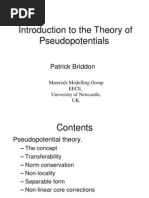 Introduction To The Theory of Pseudopotentials: Patrick Briddon