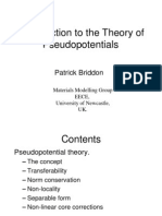 Introduction To The Theory of Pseudopotentials: Patrick Briddon