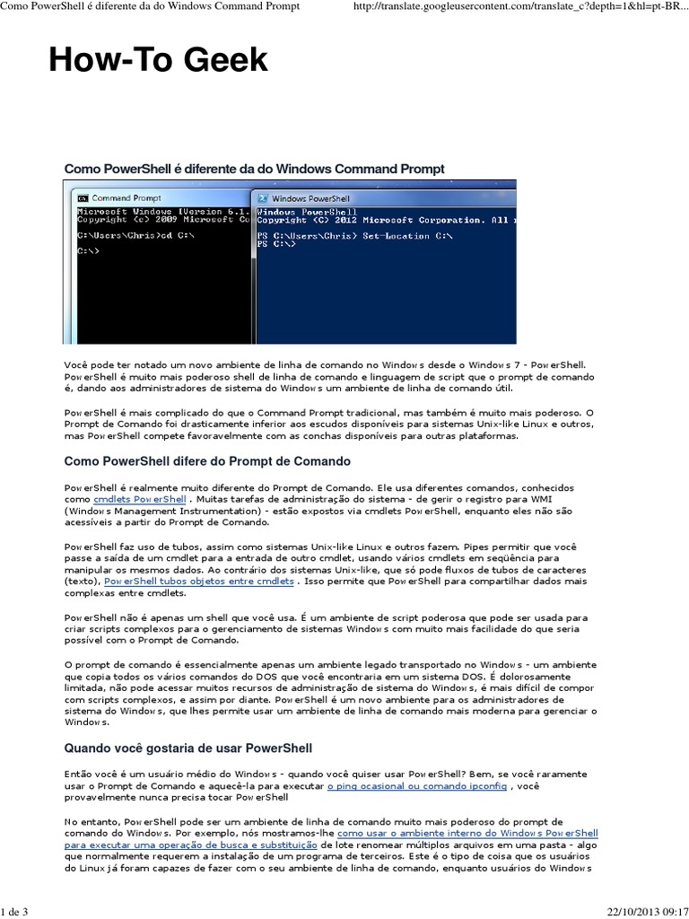 Como PowerShell É Diferente Da Do Windows Command Prompt PDF PDF