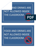 Food and Drinks Not Allowed